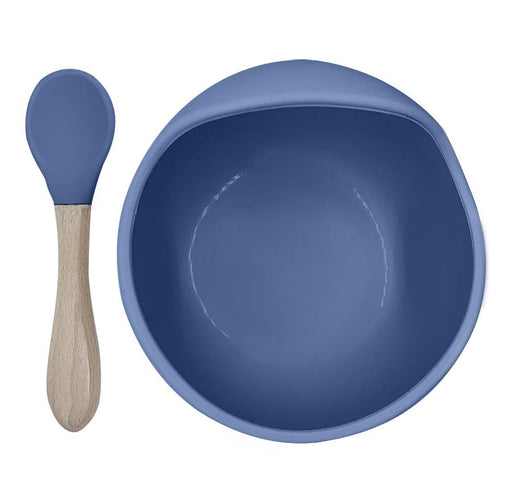 Kushies Siliscoop Bowl & Spoon Set - Mineral Blue (F119-MBLU)