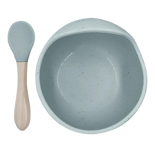 Kushies Siliscoop Bowl & Spoon Set - Seafoam Speckle (F119-SEASP)