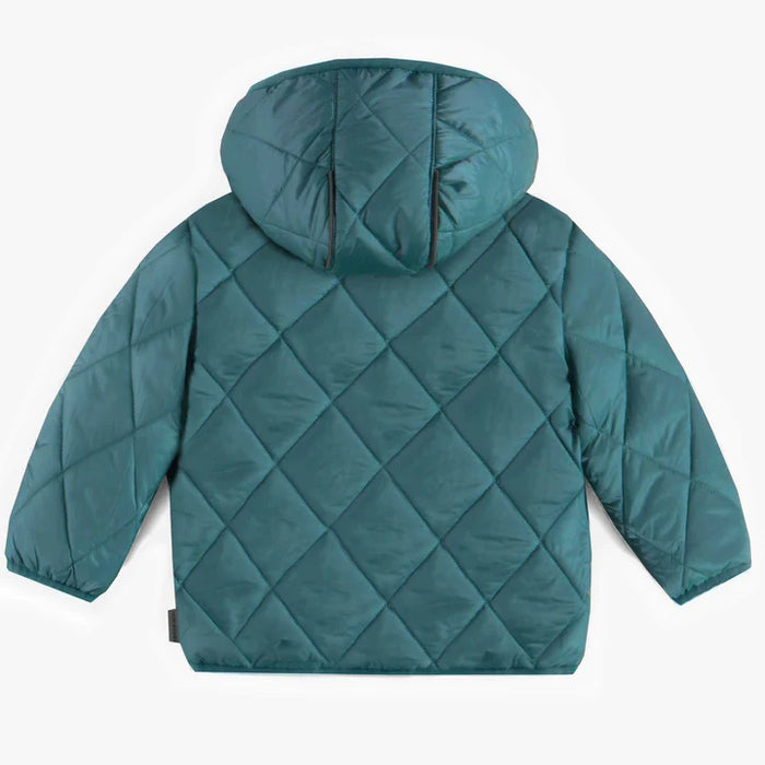 Souris Mini Quilted Puffer Coat - Turquoise