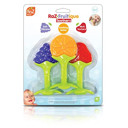 RaZbaby Fruitque 3PK Silicone Teether Set