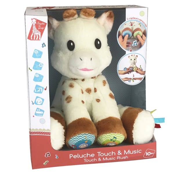 Peluche sensorial bebé Touch and Play Music Sophie la girafe