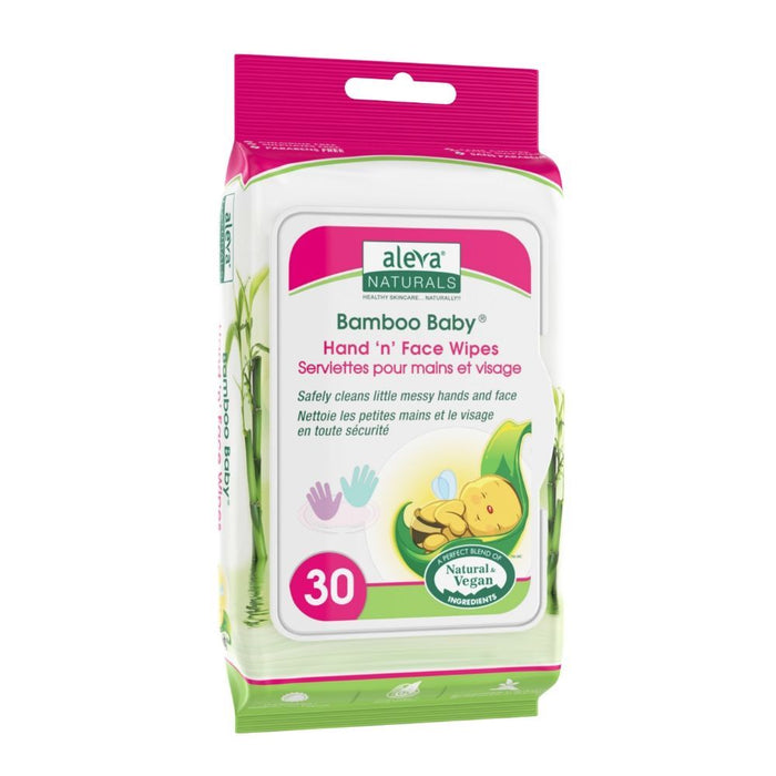 Aleva Naturals Bamboo Baby Hand 'n' Face Wipes 30ct