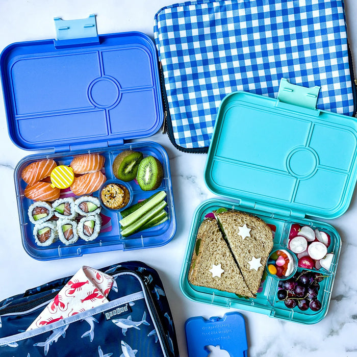 Yumbox Tapas 4 Compartment Largest Bento Box - Antibes Blue & Groovy