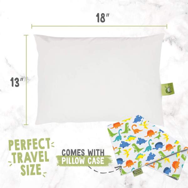 KeaBabies Toddler Pillow with Pillowcase - Happy Dino (KB023-009)