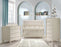 Natart Juvenile Kyoto Convertible Crib White with Talc linen Upholstered panel  (MARKHAM PICKUP ONLY)