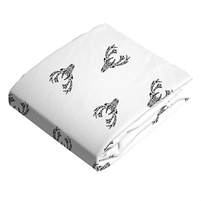 Kushies Change Pad Fitted Sheet Deer Black&White - CanaBee Baby