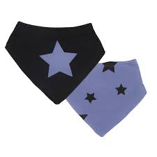 Kushies Dribble Bib Blue Stars 2pk B3012-B05