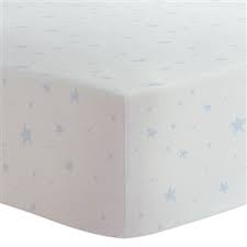 Kushies Fitted Crib Sheet Blue Scribble Stars (S330-605)