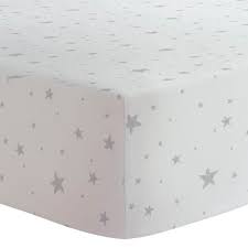 Kushies Fitted Crib Sheet Grey Scribble Stars (S330-607)