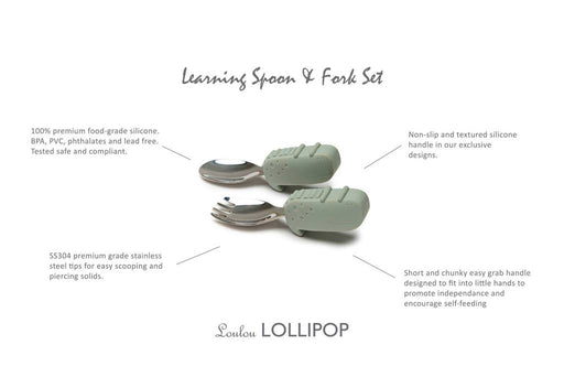 Loulou Lollipop Learning Spoon & Fork Set - Alligator