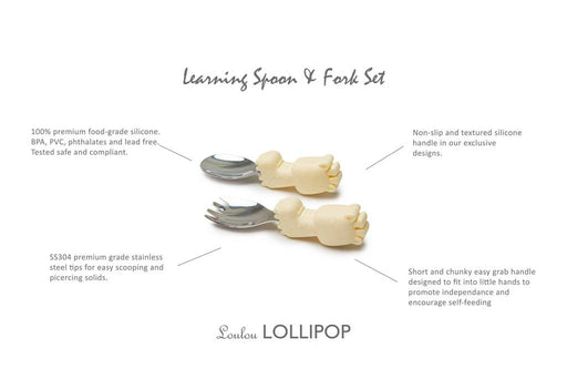 Loulou Lollipop Learning Spoon & Fork Set - Giraffe