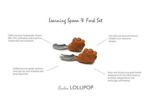 Loulou Lollipop Learning Spoon & Fork Set - Lion