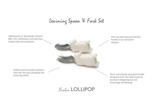 Loulou Lollipop Learning Spoon & Fork Set - Llama