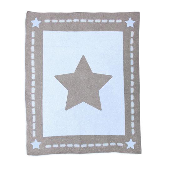 Living Textiles Cozy Baby Blanket - Blue Star