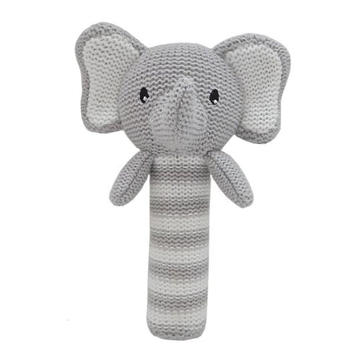 Living Textiles Huggable Knit Rattle - Ezra Elephant (223176)