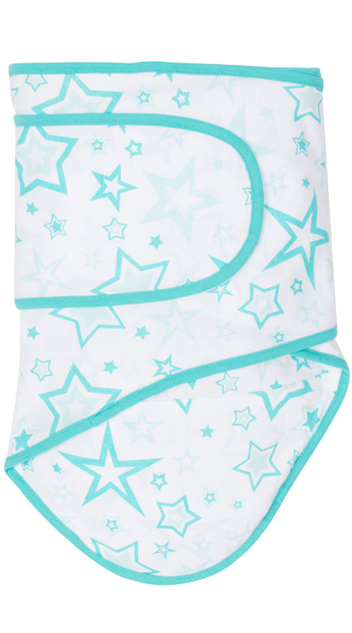 Miraclebaby Blanket Aqua Stars with Aqua Trim