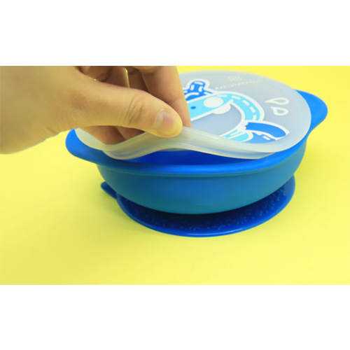 Marcus&Marcus Self Feeding Suction Bowl with Lid - Blue