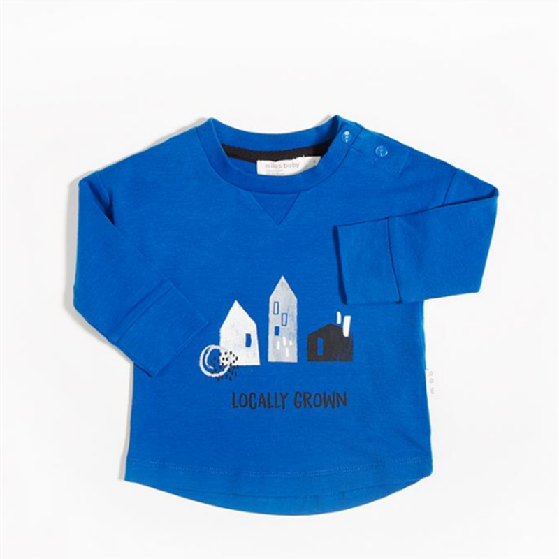Miles Baby Long sleeve T-Shirt Knit Royal - CanaBee Baby