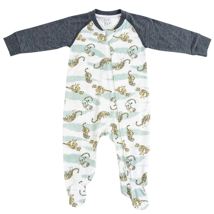 Nest Designs Bamboo Jersey One-Piece Zip Footed Sleeper - Jungle Stripes