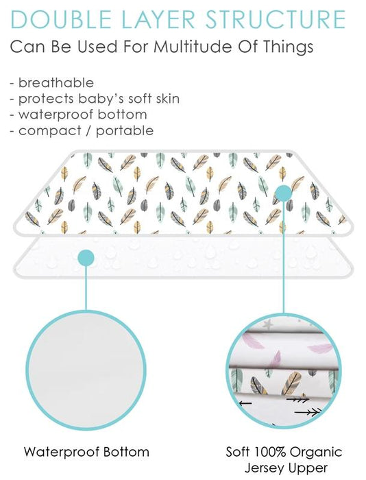 Kushies Organic Jersey Flat Changing Pad Blue (O7210-09