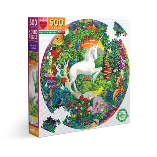 eeBoo Unicorn Garden 500 Pc Round Puzzle PZFUNG
