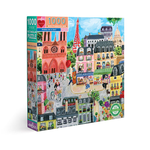 eeBoo Paris in a Day 1000 Pc Rectangle Puzzle PZTPD2
