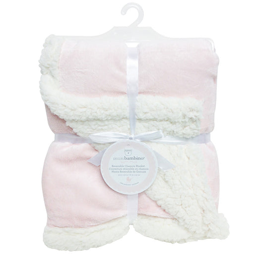 Piccolo Bambino Reversible Chamois Baby Blanket Pink - CanaBee Baby