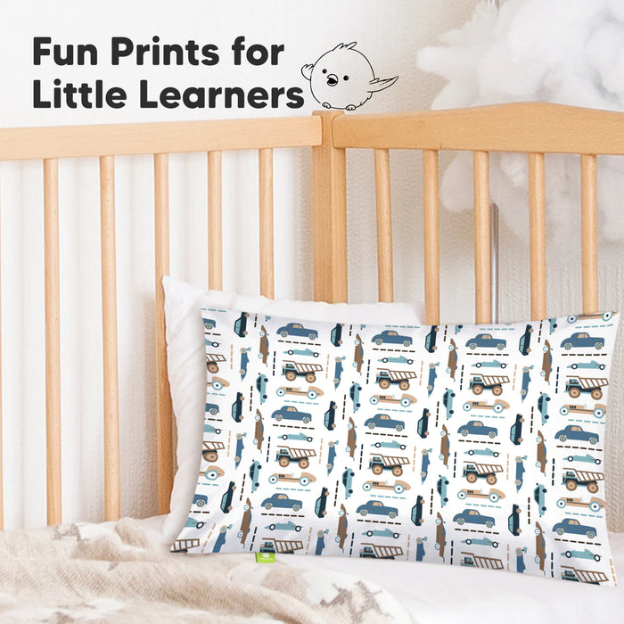 KeaBabies Printed Toddler Pillowcase 13x18'' - Vroom