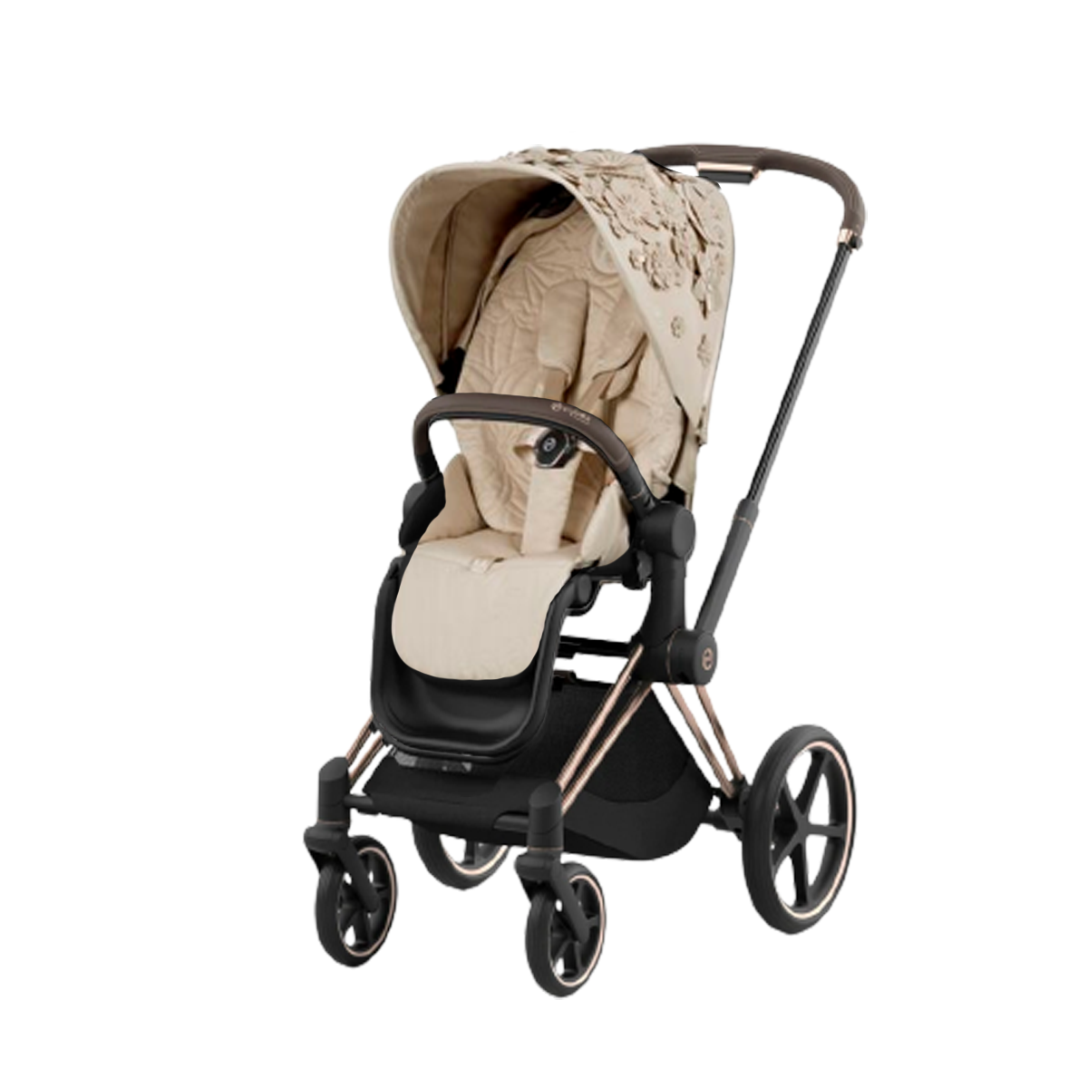 Cybex Priam4 Rose Gold Frame - Simply Flowers Beige