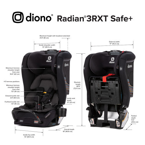 Diono Radian 3RXT Safe+ Convertible Car Seat - Blue Sky