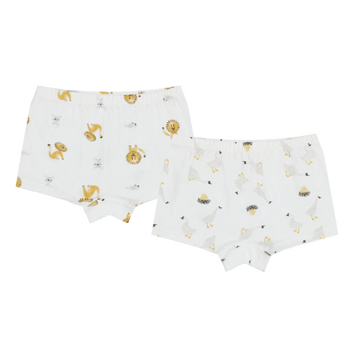 Nest Designs Bamboo Boys Boxer Briefs Underwear (2 Pack) - The Lion & The Goose