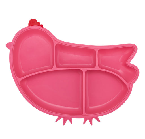Innobaby Silicone Suction Divided Plate Chicken/Pink