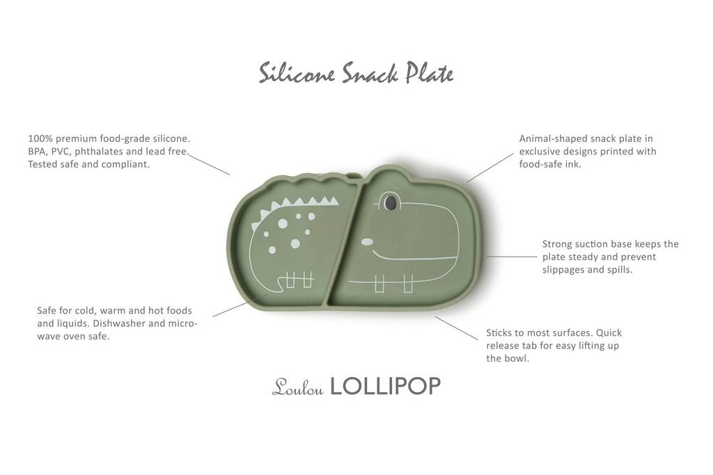 Loulou Lollipop Silicone Snack Plate - Alligator