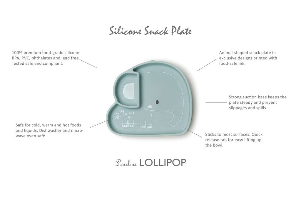 Loulou Lollipop Silicone Snack Plate - Elephant