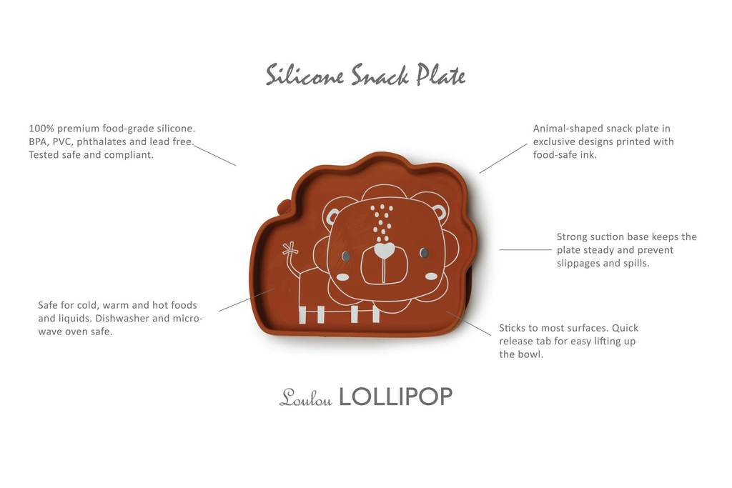 Loulou Lollipop Silicone Snack Plate - Lion
