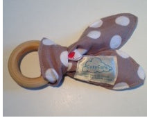 CosyCare Bunny Ears Teething Ring Taupe/Spot