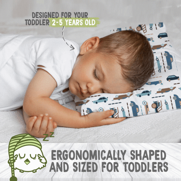 KeaBabies Toddler Pillow with Pillowcase - Vroom