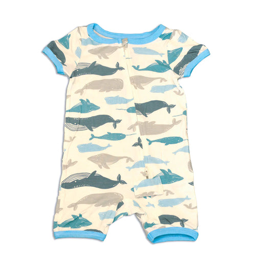 Silkberry Baby Bamboo Short Sleeve Zippy Romper - Whale of a Time