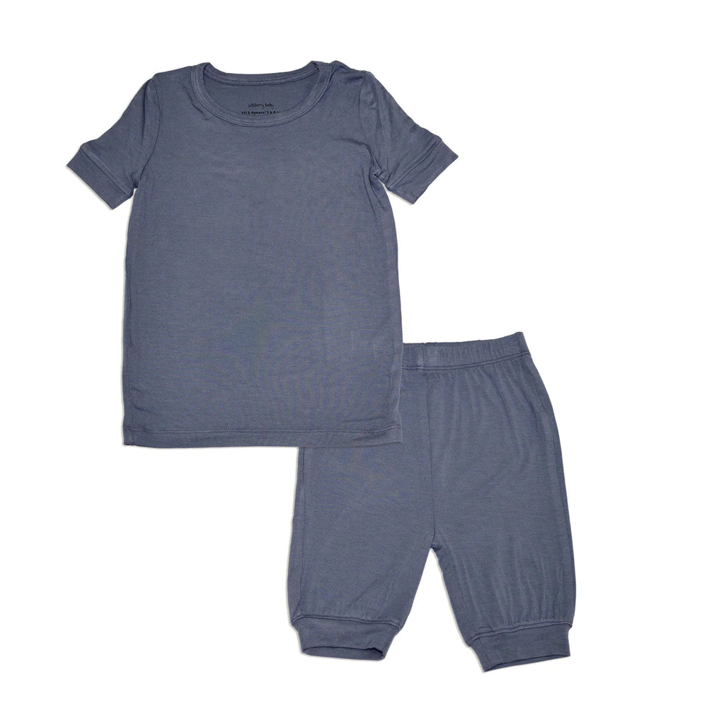 Silkberry Baby Bamboo Short Sleeve Top & Shorts Pajama Set - Flint