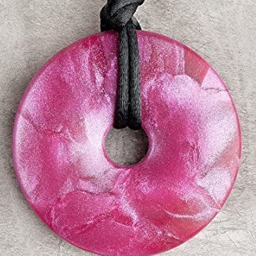 Teething Bling Pendant -Shimmer Raspberry
