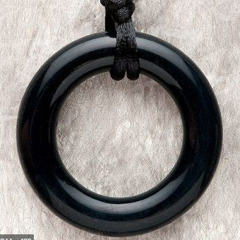 Teething Bling Pendant - Black Ring