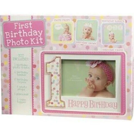 C.R.Gibson Carter's First Birthday Girl Photo Kit Frame 15451