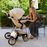 Mima Xari Stroller Black Chassis with Camel Seat - Black Starter Pack