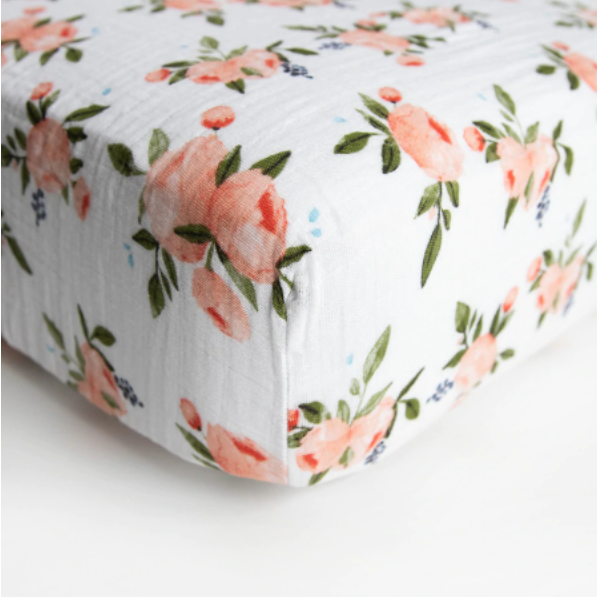 Little unicorn watercolor rose crib deals sheet