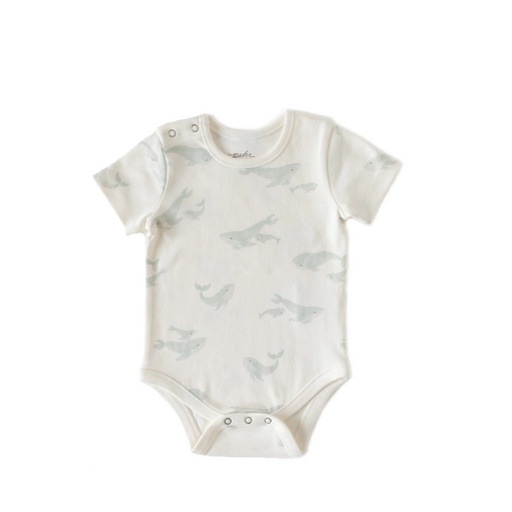 Pehr Short Sleeve Shoulder Snap One-Piece - Whale