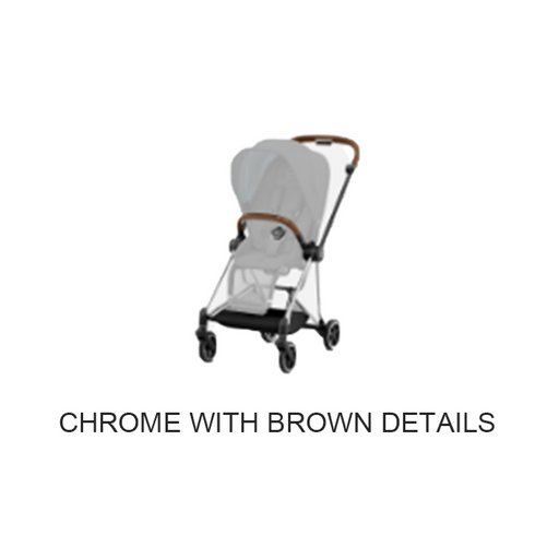 Cybex Mios3 Stroller - Chrome Brown Frame w/ Simply Flowers Pink Seat