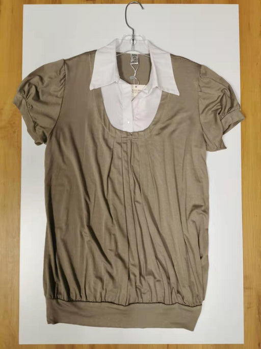 Sofi Co Top Taupe with White