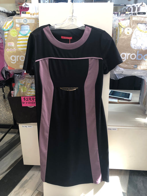 Sofi Co Short Sleeve Dress - Black/Purple