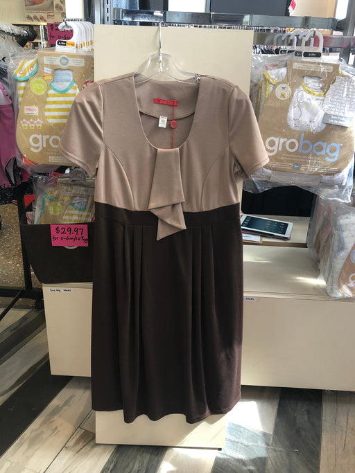 Sofi Co Ruffle Dress- Brown/Taupe