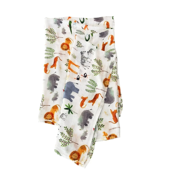 Loulou Lollipop Muslin Swaddle Safari Jungle — CanaBee Baby